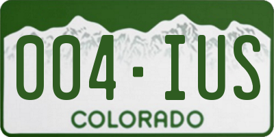 CO license plate 004IUS