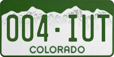 CO license plate 004IUT