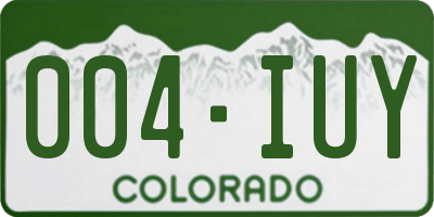 CO license plate 004IUY