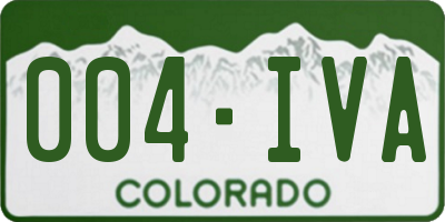 CO license plate 004IVA