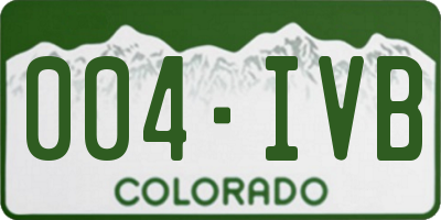 CO license plate 004IVB