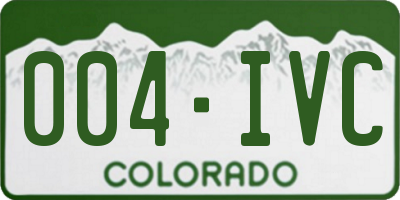 CO license plate 004IVC