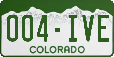 CO license plate 004IVE