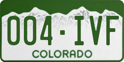 CO license plate 004IVF