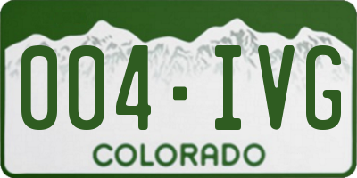 CO license plate 004IVG