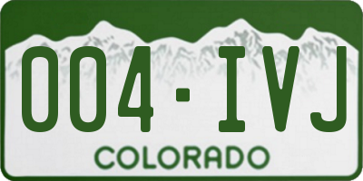 CO license plate 004IVJ