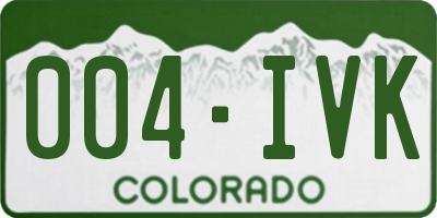 CO license plate 004IVK