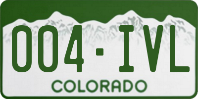 CO license plate 004IVL