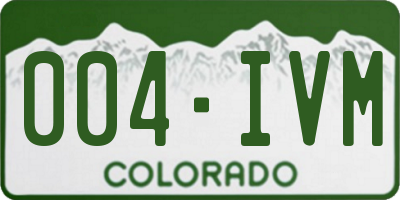 CO license plate 004IVM