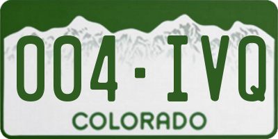 CO license plate 004IVQ