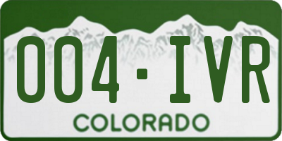 CO license plate 004IVR