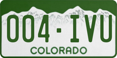 CO license plate 004IVU