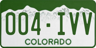 CO license plate 004IVV