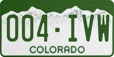 CO license plate 004IVW