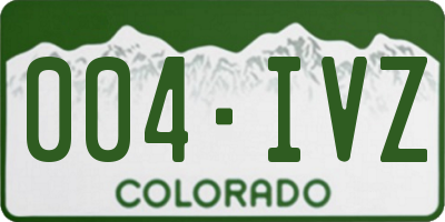 CO license plate 004IVZ