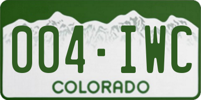 CO license plate 004IWC