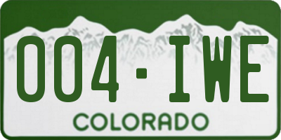 CO license plate 004IWE