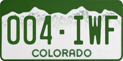 CO license plate 004IWF