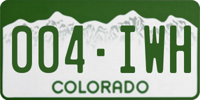 CO license plate 004IWH