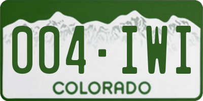 CO license plate 004IWI