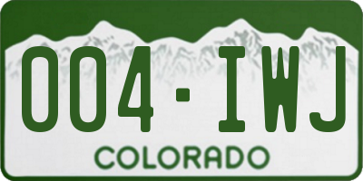 CO license plate 004IWJ