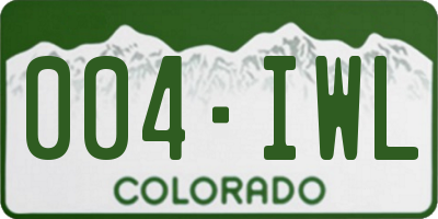 CO license plate 004IWL