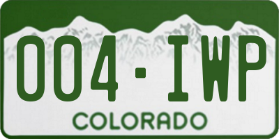 CO license plate 004IWP