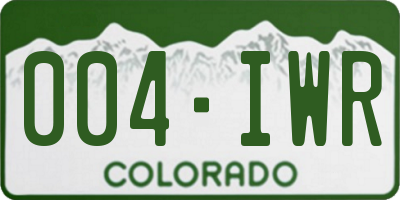 CO license plate 004IWR