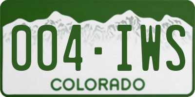 CO license plate 004IWS