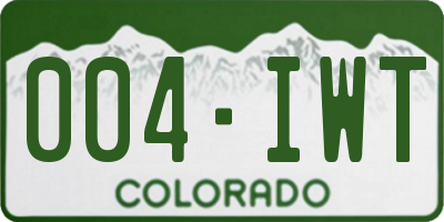 CO license plate 004IWT