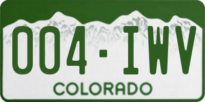 CO license plate 004IWV