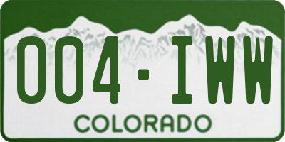 CO license plate 004IWW