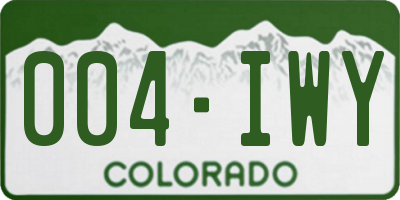 CO license plate 004IWY