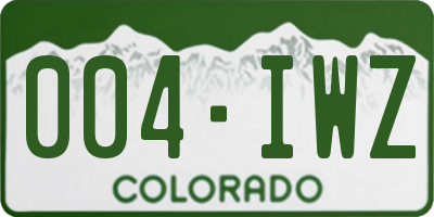 CO license plate 004IWZ