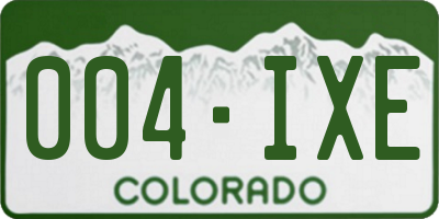 CO license plate 004IXE