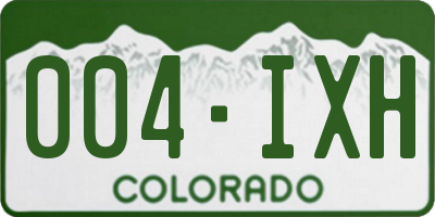 CO license plate 004IXH