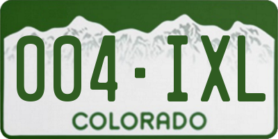 CO license plate 004IXL