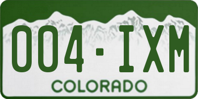 CO license plate 004IXM