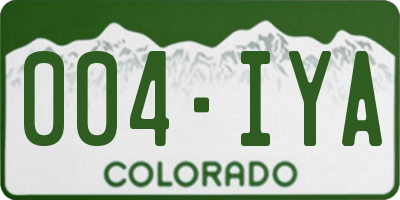 CO license plate 004IYA