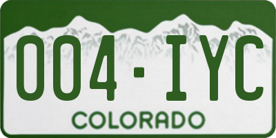 CO license plate 004IYC