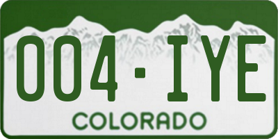 CO license plate 004IYE