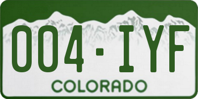 CO license plate 004IYF