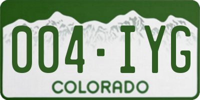 CO license plate 004IYG