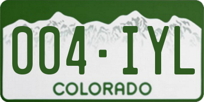 CO license plate 004IYL