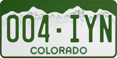 CO license plate 004IYN