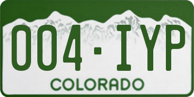 CO license plate 004IYP