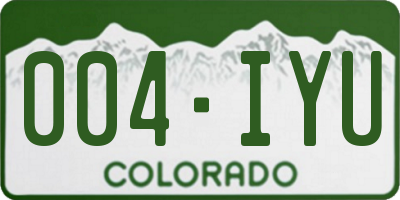 CO license plate 004IYU