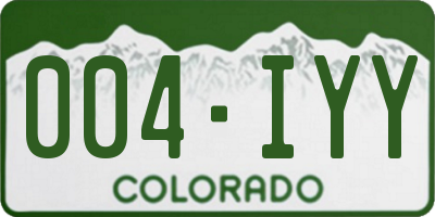 CO license plate 004IYY