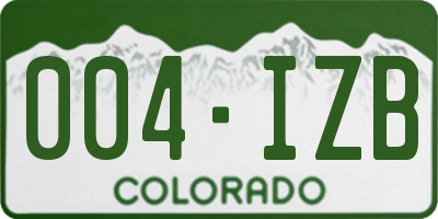 CO license plate 004IZB