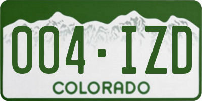 CO license plate 004IZD